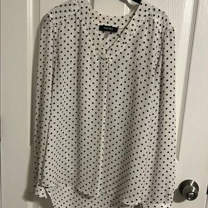 Nine West Black and White Polka Dot Blouse